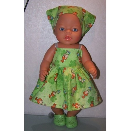 zonnejurk pebbels groen baby born 43cm