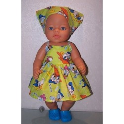zonnejurk donald duck groen baby born 43cm