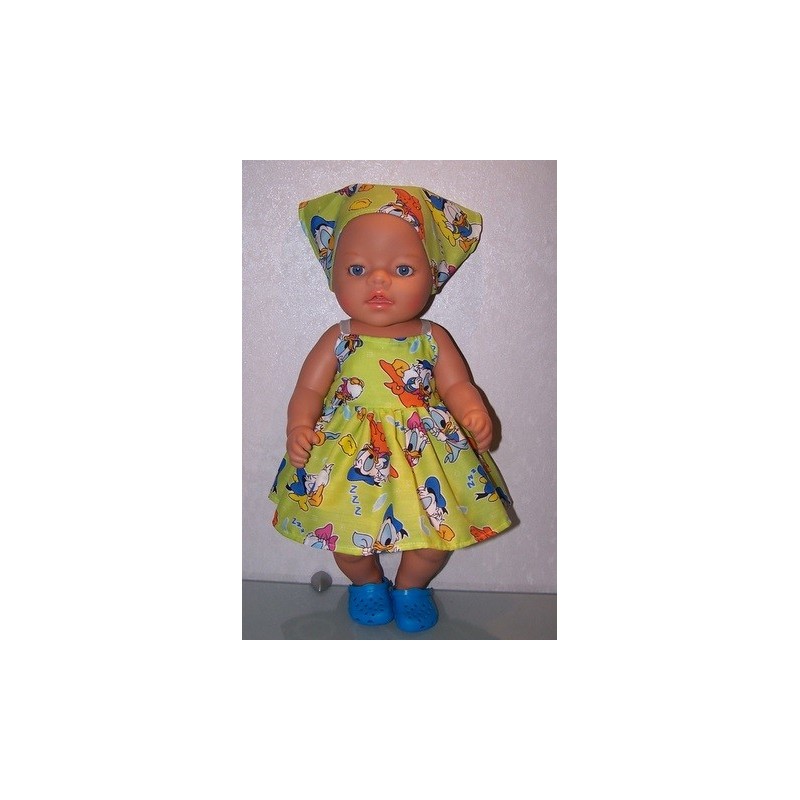 zonnejurk donald duck groen baby born 43cm