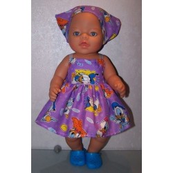 zonnejurk donald duck lila baby born 43cm