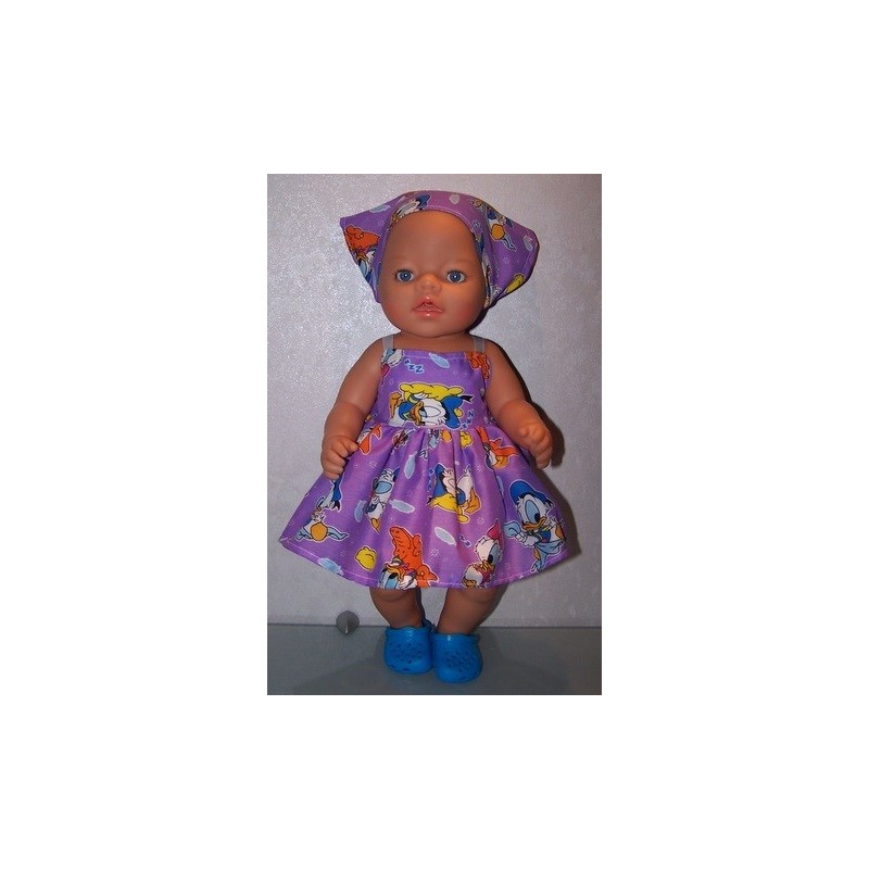 zonnejurk donald duck lila baby born 43cm