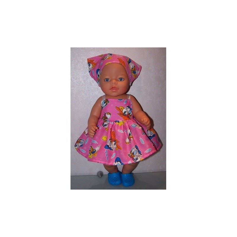 zonnejurk donals duck roze baby born 43cm