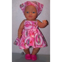 zonnejurk tom en jerry roze baby born 43cm