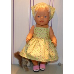 zonnejurk groen gebloemd baby born 43cm