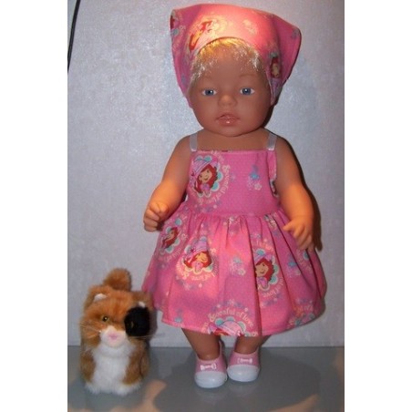 zonnejurk strawberry shortcake tea roze baby born 43cm
