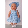 zonnejurk blauw hartjes baby born 43cm