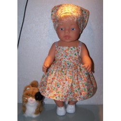 zonnejurk gebloemd oranje baby born 43cm