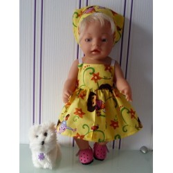 zonnejurk dora geel baby born 43cm