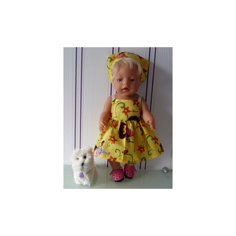 zonnejurk dora geel baby born 43cm