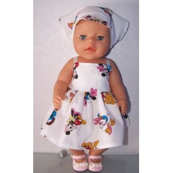zonnejurk disney wit baby born 43cm