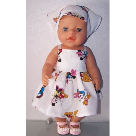 zonnejurk disney wit baby born 43cm