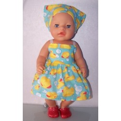 zonnejurk eendjes mint baby born 43cm