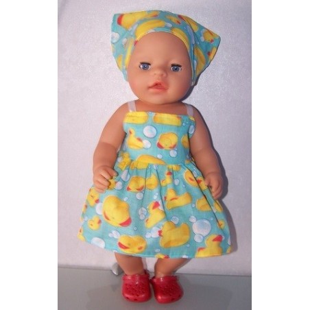zonnejurk eendjes mint baby born 43cm