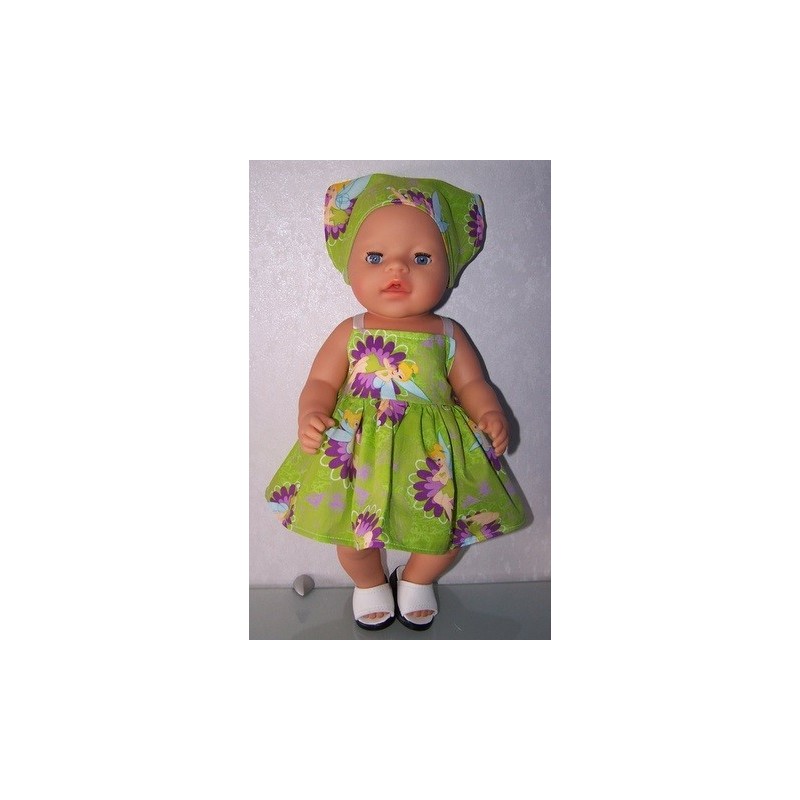 zonnejurk tinkerbell groen baby born 43cm