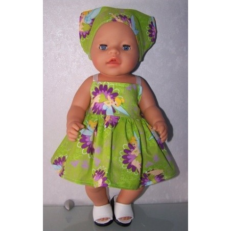 zonnejurk tinkerbell groen baby born 43cm