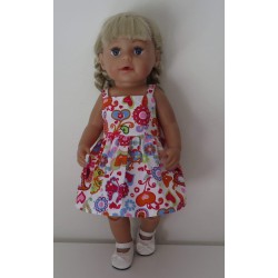 zonnejurk wit met vlinder en bloemen baby born 43cm