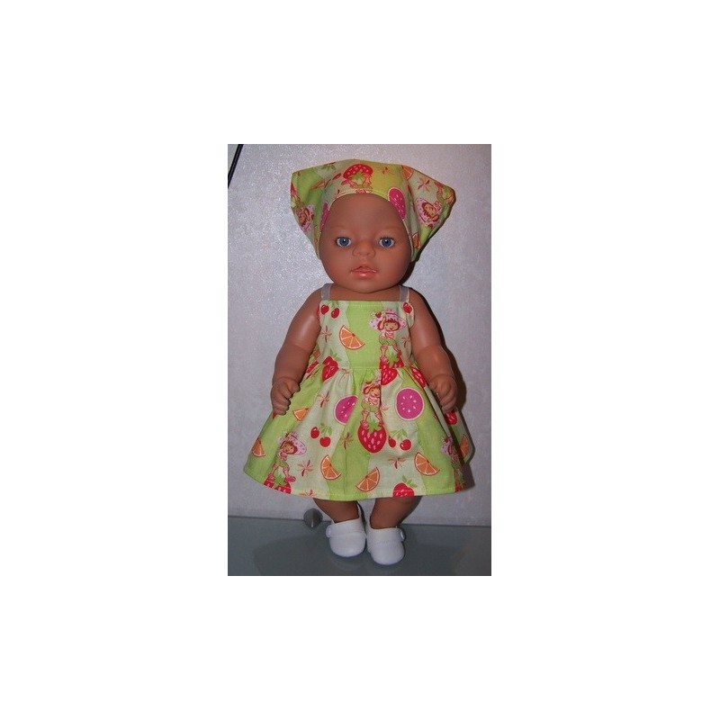 zonnejurk strawberry shortcake fruit baby born 43cm