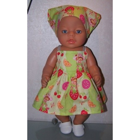 zonnejurk strawberry shortcake fruit baby born 43cm