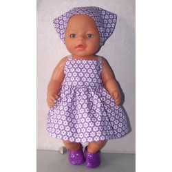 zonnejurk lila gebloemd baby born 43cm