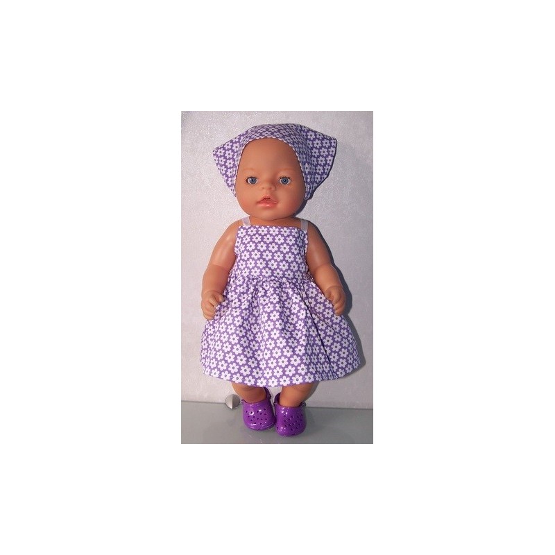 zonnejurk lila gebloemd baby born 43cm