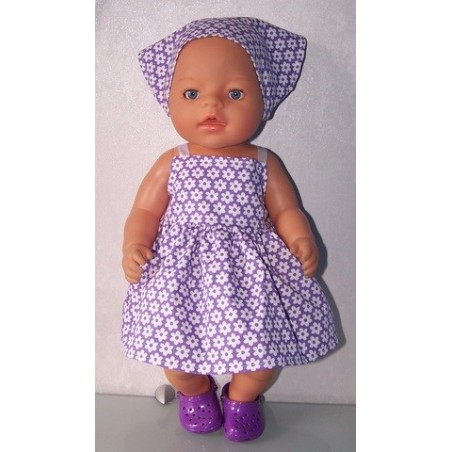 zonnejurk lila gebloemd baby born 43cm