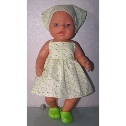 zonnejurk groen gebloemd baby born 43cm