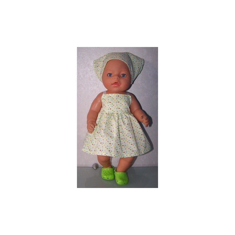 zonnejurk groen gebloemd baby born 43cm