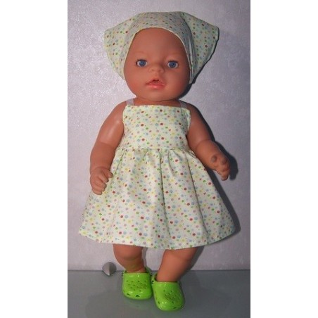 zonnejurk groen gebloemd baby born 43cm