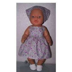 zonnejurk gebloemd lila baby born 43cm