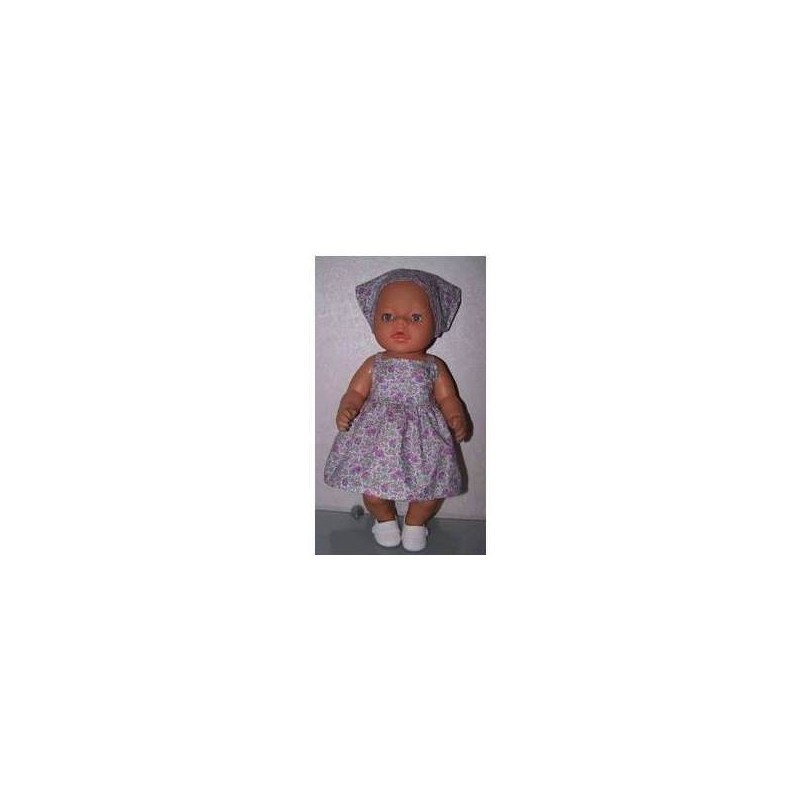 zonnejurk gebloemd lila baby born 43cm