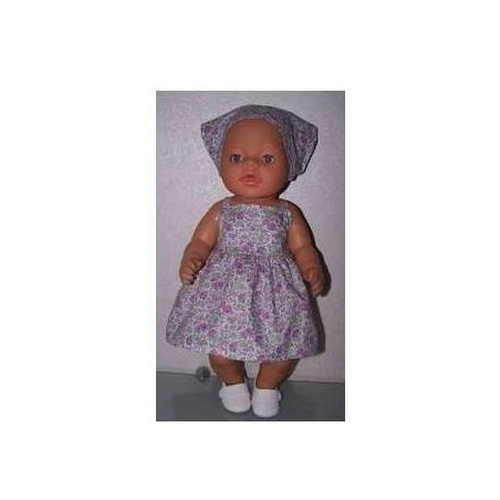 zonnejurk gebloemd lila baby born 43cm