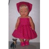 zonnejurk roze met stippen bruin baby born 43cm