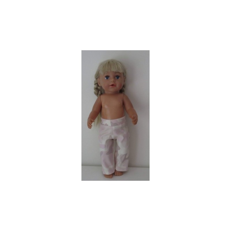 lange broek roze legerprint baby born 43cm