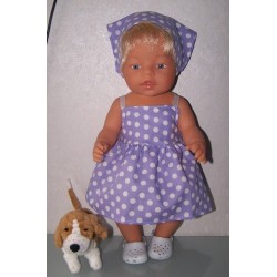 zonnejurk lila polka dots baby born 43cm