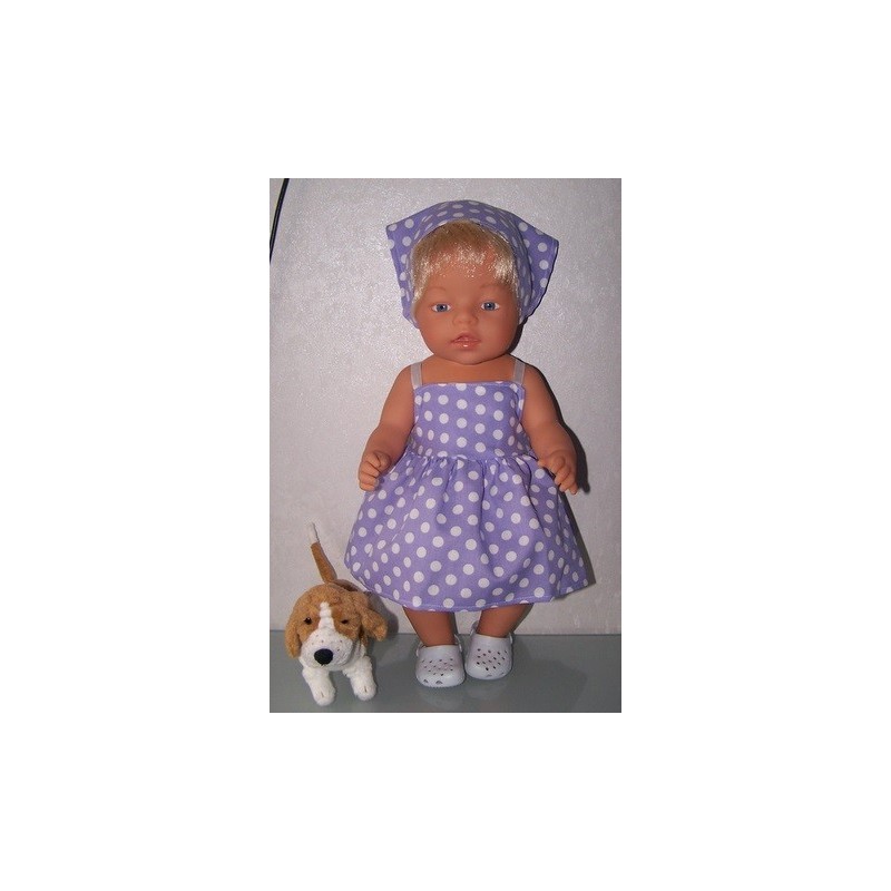 zonnejurk lila polka dots baby born 43cm