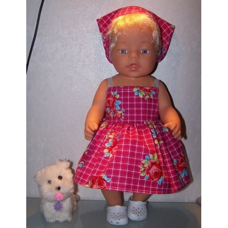 zonnejurk roosjes baby born 43cm