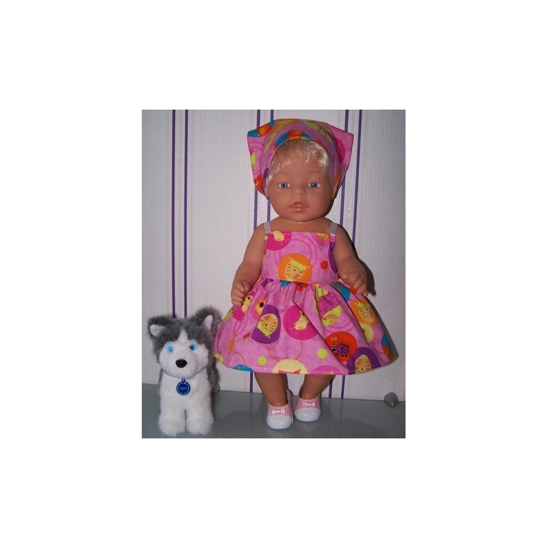 zonnejurk roze bos dieren baby born 43cm