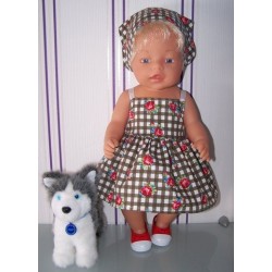 zonnejurk bruin roosjes baby born 43cm