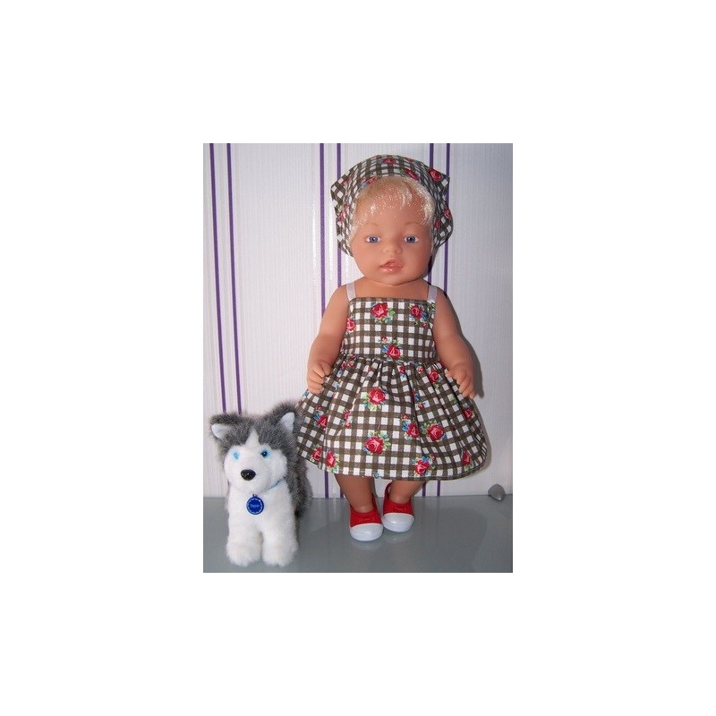 zonnejurk bruin roosjes baby born 43cm