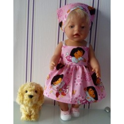 zonnejurk dora roze baby born 43cm