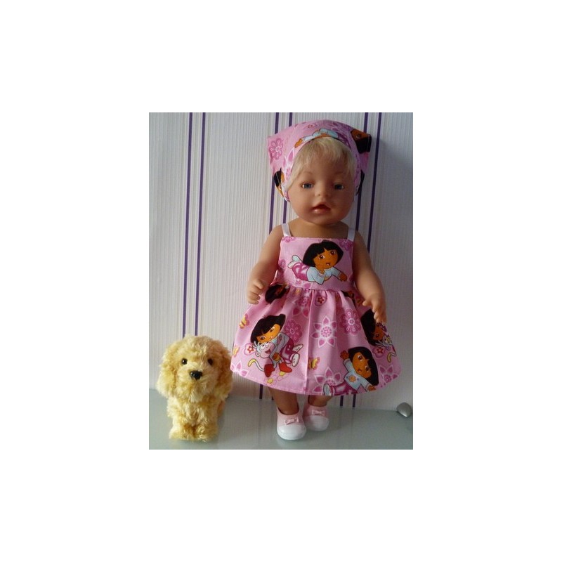 zonnejurk dora roze baby born 43cm