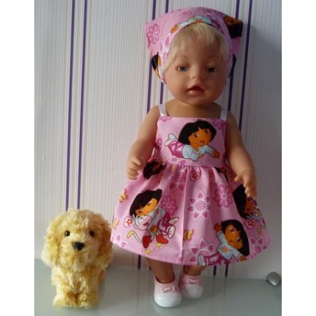 zonnejurk dora roze baby born 43cm