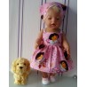 zonnejurk dora roze baby born 43cm