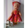 zonnejurk rood bloemen baby born 43cm