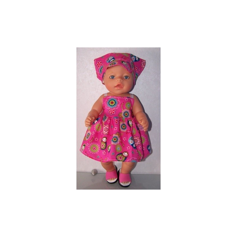 zonnejurk roze matroeska baby born 43cm