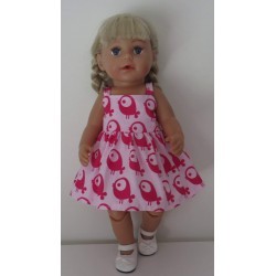zonnejurk roze vogels baby born 43cm
