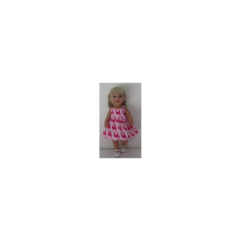 zonnejurk roze vogels baby born 43cm