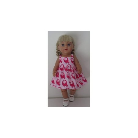 zonnejurk roze vogels baby born 43cm