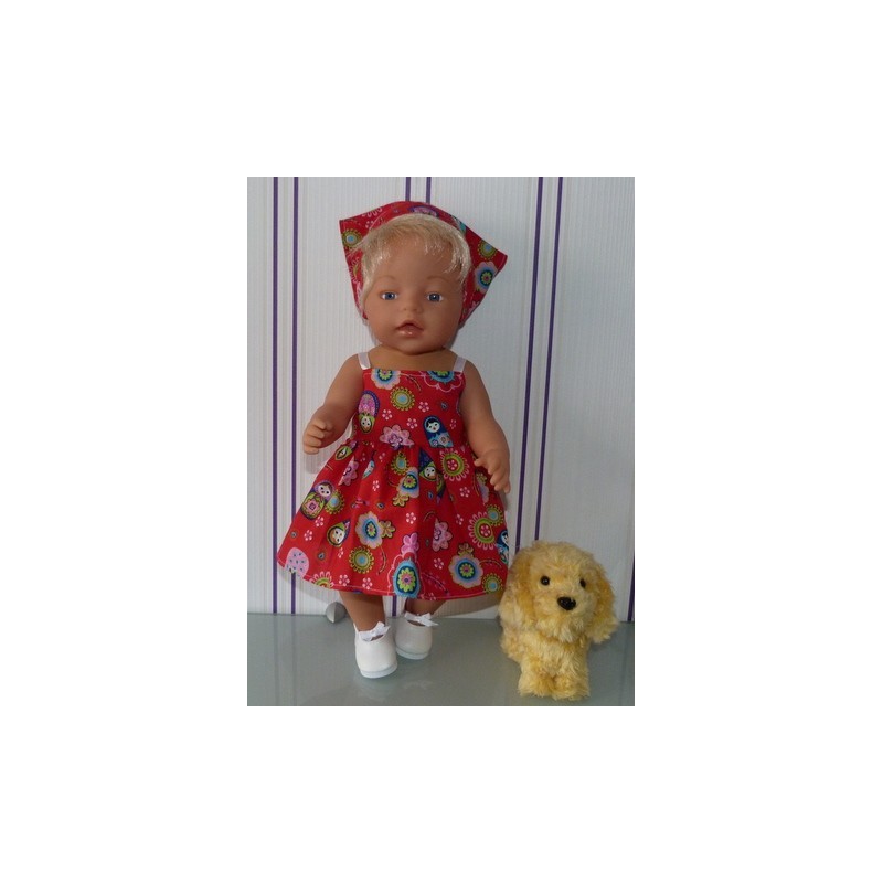 zonnejurk rood matroeska baby born 43cm