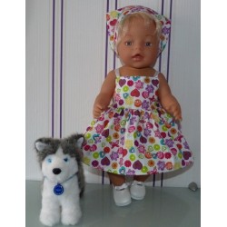 zonnejurk hartjes groot baby born 43cm